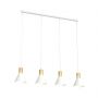 Emibig Rosa 13894 lampa wisząca 4x10 W biała-złota zdj.1