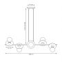Emibig Token 14266 lampa wisząca 6x15 W czarna zdj.2