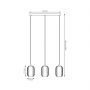 Emibig Verdi 14353 lampa wisząca 3x15 W biała-czarna zdj.2
