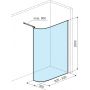 Excellent Vidoq KAEX1507830LPBL ścianka prysznicowa walk-in 83 cm czarny mat/szkło przezroczyste zdj.2