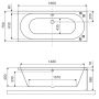 Excellent Oceana WAEXOCE16BLMS wanna prostokątna slim 160x75 cm czarna zdj.2
