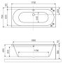 Excellent Oceana WAEXOCE17GRMS wanna prostokątna slim 170x75 cm zdj.2