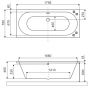 Excellent Oceana WAEXOCE18GRMS  wanna prostokątna slim 180x80 cm zdj.2