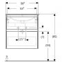 Geberit Selnova Square 504138001 umywalka z szafką 60 cm białą zdj.2