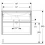 Geberit Selnova Square 504139001 umywalka z szafką 80 cm białą zdj.2