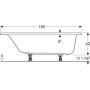 Geberit Selnova Square 554382011 wanna prostokątna 160x70 cm biała zdj.3