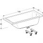 Geberit Selnova Square 554382011 wanna prostokątna 160x70 cm biała zdj.5