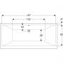Geberit Selnova Square 554387011 wanna prostokątna 180x80 cm biała zdj.2