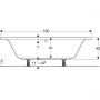 Geberit Selnova Square 554387011 wanna prostokątna 180x80 cm biała zdj.4