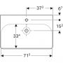 Geberit Smyle Square 500249011 umywalka 75x48 cm prostokątna biały zdj.3