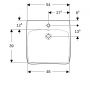 Geberit Selnova Compact 501461007 umywalka 55x55 cm kwadratowa ścienna dla niepełnosprawnych biała zdj.3