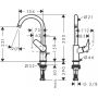 Hansgrohe Logis bateria umywalkowa stojąca z obrotową wylewką czarny mat 71130670 zdj.2