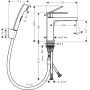Hansgrohe Tecturis E 73210670 bateria umywalkowa ze słuchawką typu bidetta stojąca czarna zdj.2