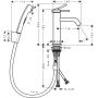 Hansgrohe Tecturis S 73211670 bateria umywalkowa ze słuchawką typu bidetta stojąca czarna zdj.2