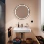 Hansgrohe Xarita Lite S 54966670 lustro 70x70 cm okrągłe z oświetleniem czarny zdj.4