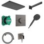 Hansgrohe Raindance Alive Q 24620340 zestaw prysznicowy podtynkowy termostatyczny z deszczownicą czarny zdj.1