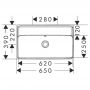 Hansgrohe Xanuia Q 60218450 umywalka 65x39 cm prostokątna ścienna biała zdj.2