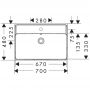 Hansgrohe Xanuia Q 60221450 umywalka 70x48 cm prostokątna ścienna biała zdj.2