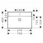 Hansgrohe Xanuia Q 60223450 umywalka 70x48 cm prostokątna ścienna biała zdj.2