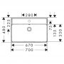 Hansgrohe Xanuia Q 60248450 umywalka 70x48 cm prostokątna ścienna-nablatowa biała zdj.2