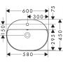 Hansgrohe Xuniva U 61080450 umywalka 60x45 cm owalna nablatowa biała zdj.2
