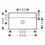 Hansgrohe Xanuia Q 61131450 umywalka 65x39 cm prostokątna ścienna biała zdj.2