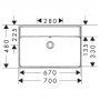 Hansgrohe Xanuia Q 61133450 umywalka 70x48 cm prostokątna ścienna biała zdj.2