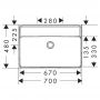 Hansgrohe Xanuia Q 61135450 umywalka 70x48 cm prostokątna ścienna biała zdj.2