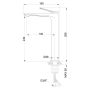 Invena Alonia BU70W24 bateria umywalkowa stojąca grafit zdj.2