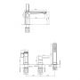 Invena Glamour BW02S04 bateria wannowo-prysznicowa nawannowa czarna zdj.2