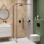 Invena AK32198 ścianka prysznicowa walk-in 90 cm czarny półmat/szkło przezroczyste zdj.10