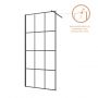 Invena AK32107 ścianka prysznicowa walk-in 100 cm czarny półmat/szkło ze wzorem zdj.9