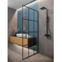 Invena AK32107 ścianka prysznicowa walk-in 100 cm czarny półmat/szkło ze wzorem zdj.3