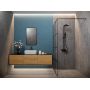 Invena AK32107 ścianka prysznicowa walk-in 100 cm czarny półmat/szkło ze wzorem zdj.5