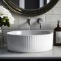 Invena Glamour CE63001 umywalka 37x37 cm okrągła nablatowa biała zdj.6