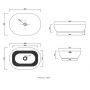 Invena Korfu CE34005 umywalka 60x42 cm owalna nablatowa czarna zdj.2