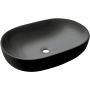 Invena Korfu CE34005 umywalka 60x42 cm owalna nablatowa czarna zdj.1
