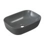 Invena Vitoria CE48007 umywalka 45.5x32 cm prostokątna nablatowa szary/kamień mat zdj.1