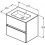 Ideal Standard Eurovit+ R0572WG umywalka z szafką 61 cm białą zdj.2