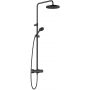 Kludi Logo Neo 680823900 zestaw prysznicowy ścienny termostatyczny z deszczownicą czarny zdj.1