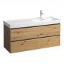 Laufen Meda H4217620112671 szafka 118x45x51.5 cm podumywalkowa wisząca dąb zdj.1