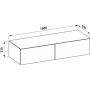 Laufen Il Bagno Alessi H4313300972601 szafka z blatem 160x50x37 cm podumywalkowa wisząca biały zdj.2