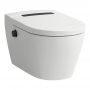 Laufen Cleanet Auria H8208414040001 toaleta myjąca wisząca bez kołnierza ze spłukiwaniem wirowym biała zdj.1