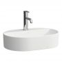 Laufen Savoy H8129457571041 umywalka 55x38 cm owalna nablatowa biała zdj.1