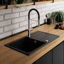 Laveo Barbados SBB711T zlewozmywak granitowy 76x44 cm czarny zdj.4