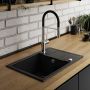 Laveo Barbados SBB713T zlewozmywak granitowy 65x44 cm czarny zdj.4