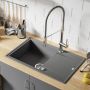 Laveo Megalo SBE511T zlewozmywak granitowy 78x50 cm szary/grafitowy/onyx zdj.4