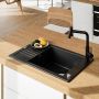 Laveo Pionier SBR713T zlewozmywak granitowy 78x50 cm czarny zdj.4