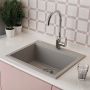 Laveo Tau SBT510Y zlewozmywak granitowy 57x50 cm szary/grafitowy/onyx zdj.4