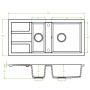 Laveo Barbados SBB531T zlewozmywak granitowy 100x48 cm zdj.2